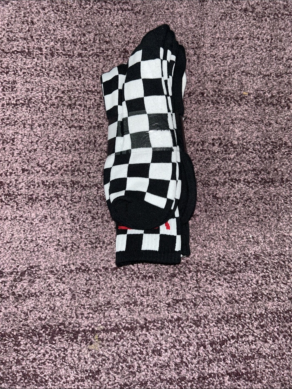 Vans 3 Pack Black and White Checkered Socks